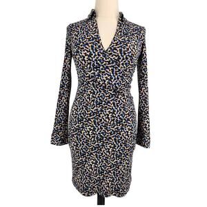 Vintage BCBG Paris Stretch Jersey Print Dress Size Large